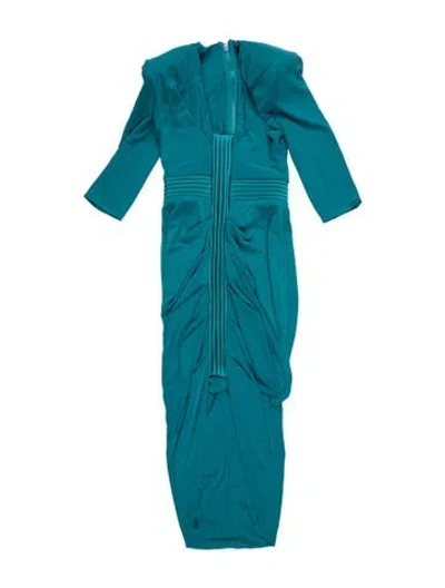 Pre-owned Zhivago V-neck Long Dress W/ Tags In Blue
