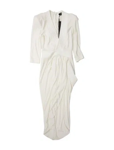 Pre-owned Zhivago V-neck Long Dress In White