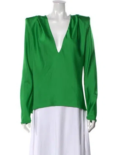 Pre-owned Zhivago V-neck Long Sleeve Top In Green