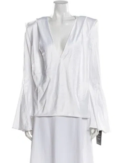 Pre-owned Zhivago V-neck Long Sleeve Top W/ Tags In White