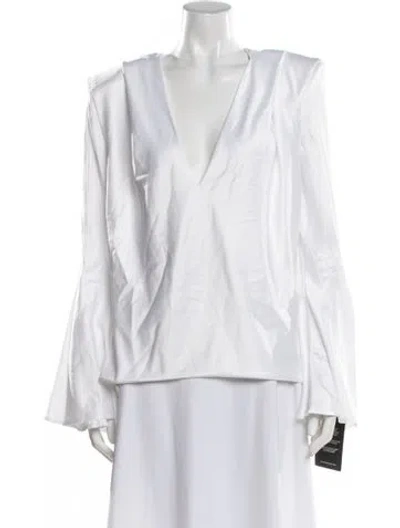 Pre-owned Zhivago V-neck Long Sleeve Top W/ Tags In White