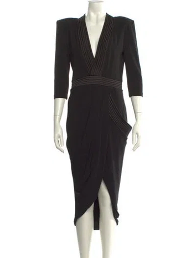 Pre-owned Zhivago V-neck Midi Length Dress In Blue