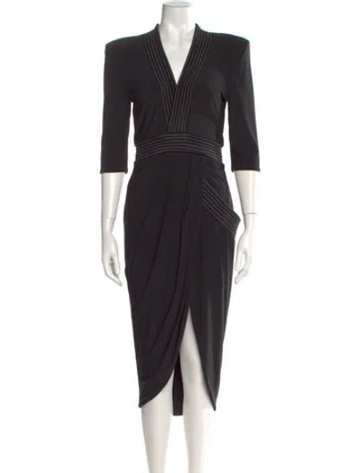 Pre-owned Zhivago V-neck Midi Length Dress In Blue