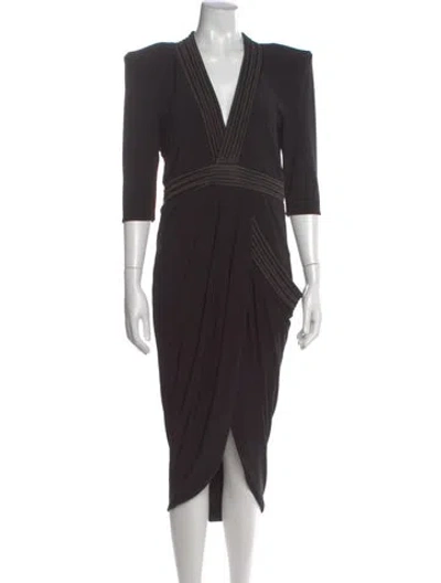 Pre-owned Zhivago V-neck Midi Length Dress In Multi