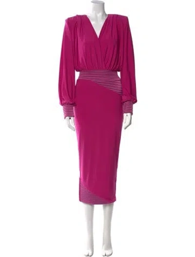 Pre-owned Zhivago V-neck Midi Length Dress In Pink
