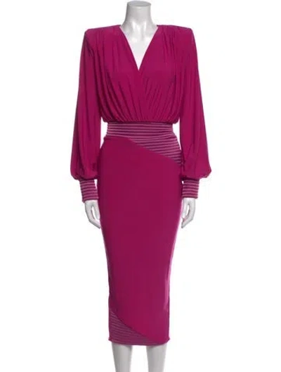 Pre-owned Zhivago V-neck Midi Length Dress In Pink