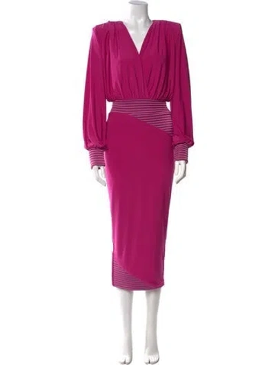 Pre-owned Zhivago V-neck Midi Length Dress In Pink