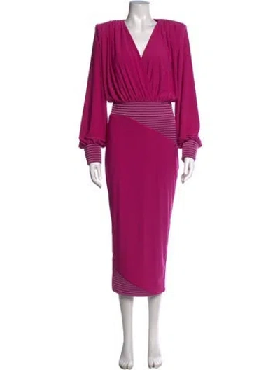 Pre-owned Zhivago V-neck Midi Length Dress In Pink