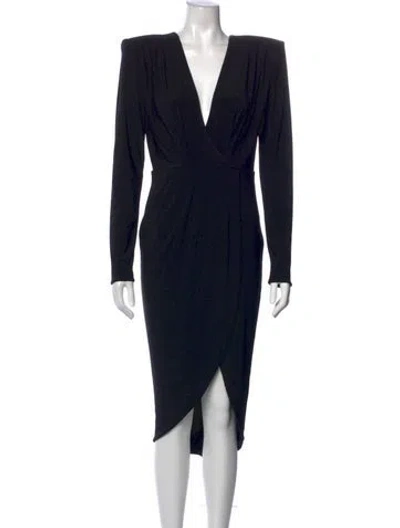 Pre-owned Zhivago V-neck Midi Length Dress W/ Tags In Black