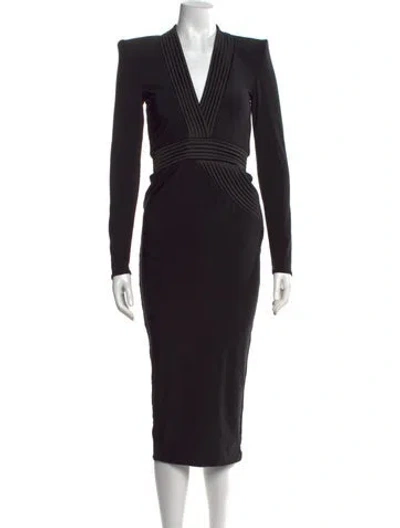 Pre-owned Zhivago V-neck Midi Length Dress W/ Tags In Black