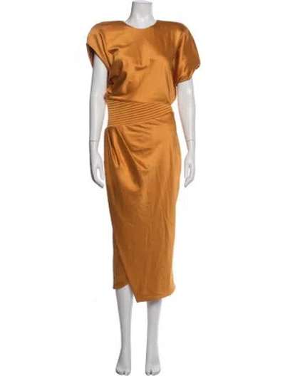 Pre-owned Zhivago V-neck Midi Length Dress W/ Tags In Orange