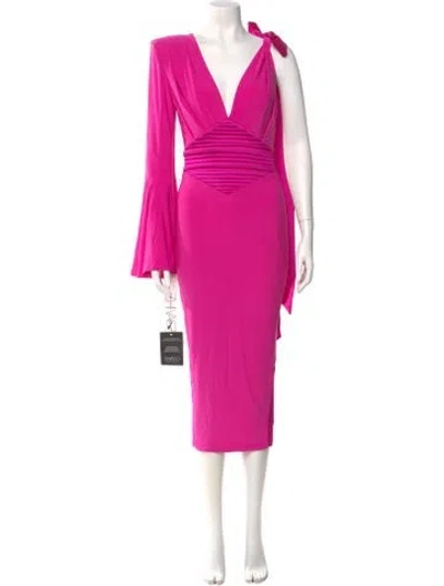 Pre-owned Zhivago V-neck Midi Length Dress W/ Tags In Pink