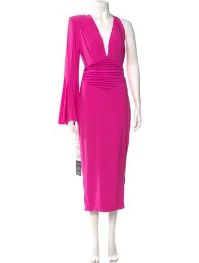Pre-owned Zhivago V-neck Midi Length Dress W/ Tags In Pink