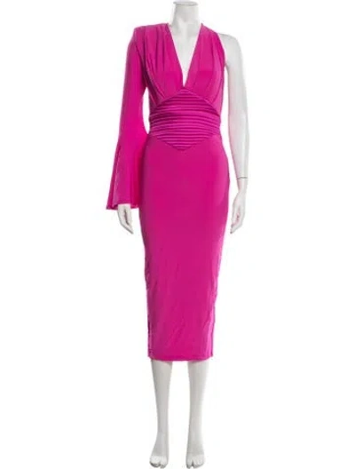 Pre-owned Zhivago V-neck Midi Length Dress W/ Tags In Pink