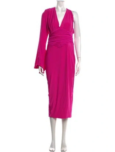 Pre-owned Zhivago V-neck Midi Length Dress W/ Tags In Pink