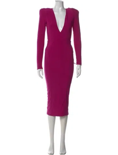 Pre-owned Zhivago V-neck Midi Length Dress W/ Tags In Purple