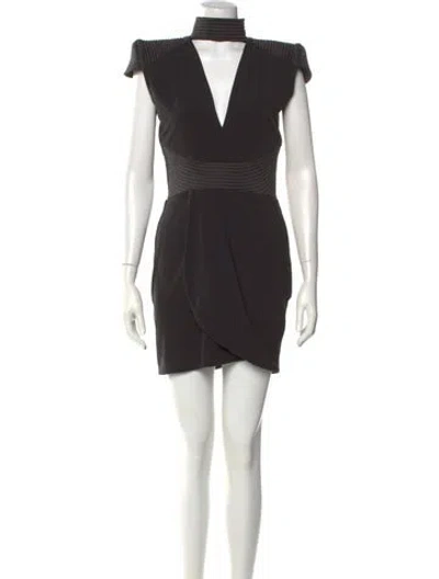 Pre-owned Zhivago V-neck Mini Dress In Black