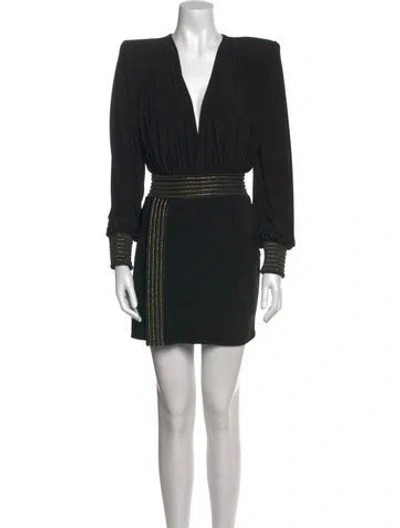 Pre-owned Zhivago V-neck Mini Dress In Black