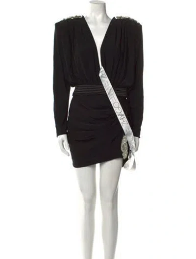 Pre-owned Zhivago V-neck Mini Dress In Black
