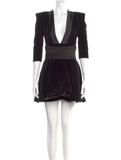 Pre-owned Zhivago V-neck Mini Dress In Black