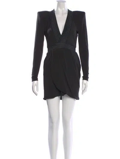 Pre-owned Zhivago V-neck Mini Dress In Black