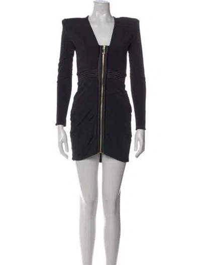 Pre-owned Zhivago V-neck Mini Dress In Black