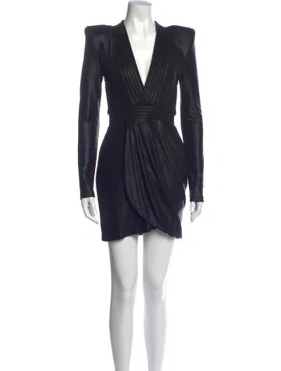 Pre-owned Zhivago V-neck Mini Dress In Black