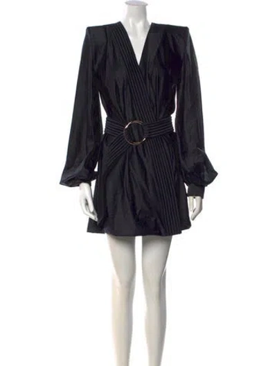 Pre-owned Zhivago V-neck Mini Dress In Black