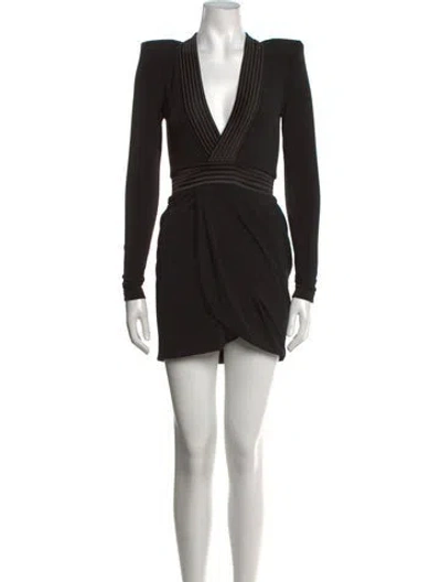 Pre-owned Zhivago V-neck Mini Dress In Black