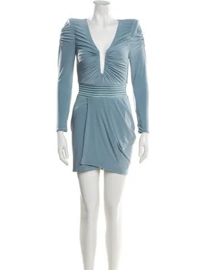 Pre-owned Zhivago V-neck Mini Dress In Blue