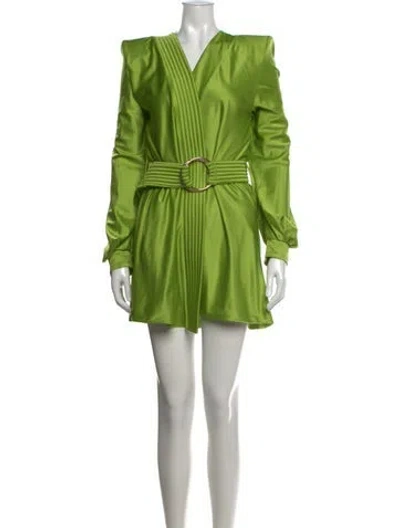 Pre-owned Zhivago V-neck Mini Dress In Green