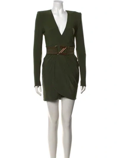 Pre-owned Zhivago V-neck Mini Dress In Green
