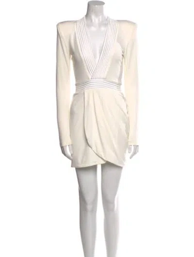 Pre-owned Zhivago V-neck Mini Dress In Neutral