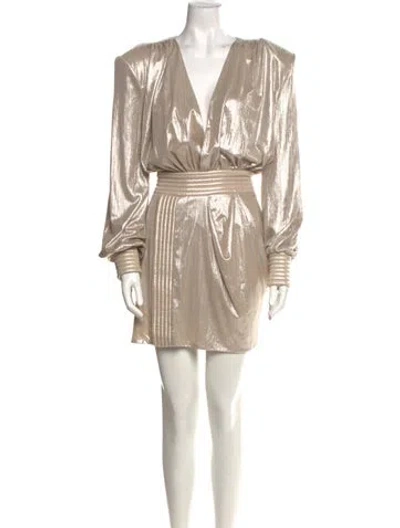 Pre-owned Zhivago V-neck Mini Dress In Neutral