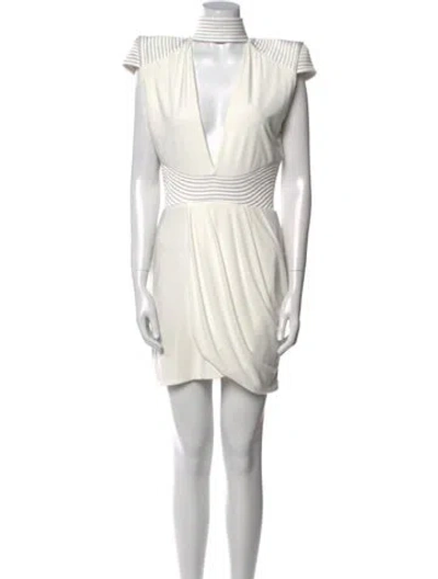 Pre-owned Zhivago V-neck Mini Dress In Neutral