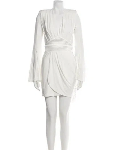 Pre-owned Zhivago V-neck Mini Dress In Neutrals