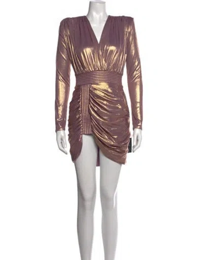 Pre-owned Zhivago V-neck Mini Dress In Purple