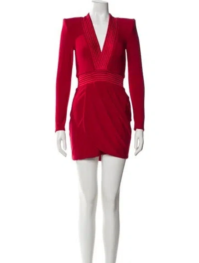Pre-owned Zhivago V-neck Mini Dress In Red