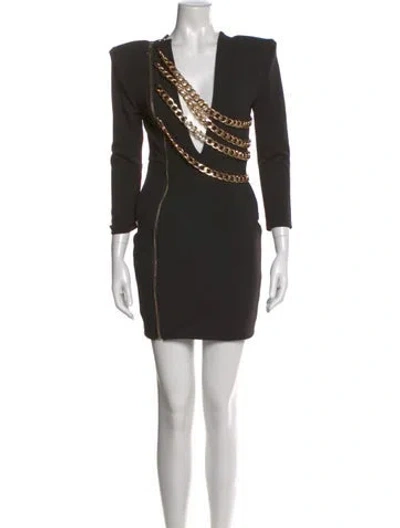 Pre-owned Zhivago V-neck Mini Dress W/ Tags In Black