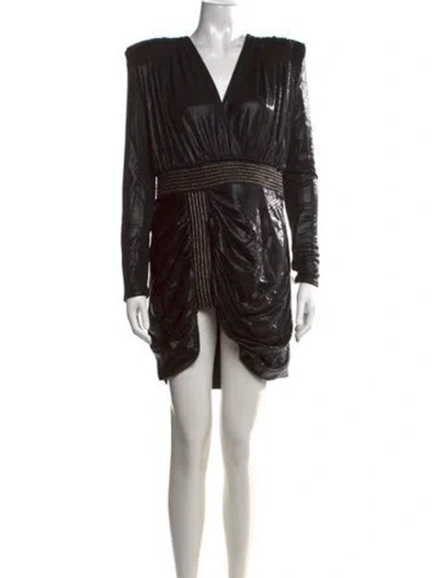 Pre-owned Zhivago V-neck Mini Dress W/ Tags In Black