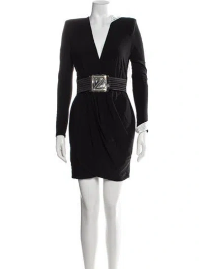 Pre-owned Zhivago V-neck Mini Dress W/ Tags In Black
