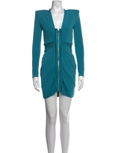 Pre-owned Zhivago V-neck Mini Dress W/ Tags In Blue