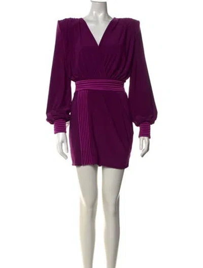 Pre-owned Zhivago V-neck Mini Dress W/ Tags In Purple