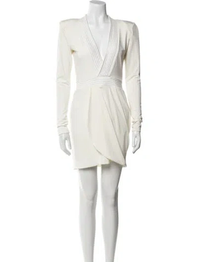 Pre-owned Zhivago V-neck Mini Dress In White