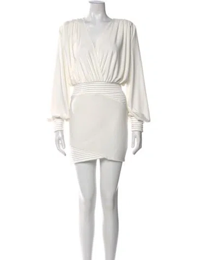 Pre-owned Zhivago V-neck Mini Dress In White