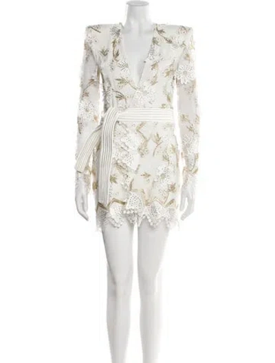 Pre-owned Zhivago V-neck Mini Dress In White