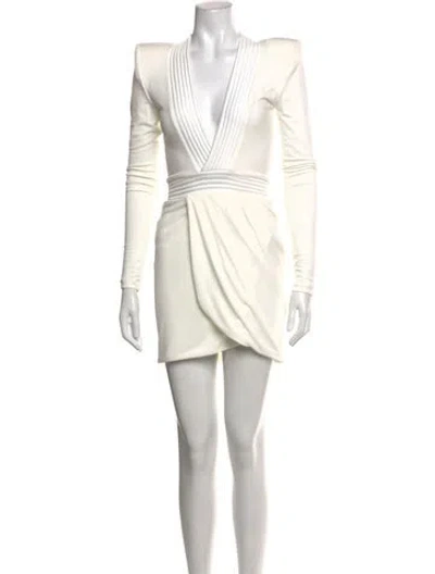 Pre-owned Zhivago V-neck Mini Dress In White
