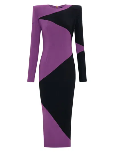 Zhivago Women's Ahead Of The Game Colorblock Midi-dress In Dusk Black