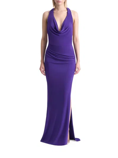 Zhivago Women's Contact Jersey Plunging Cowlneck Gown In Purple