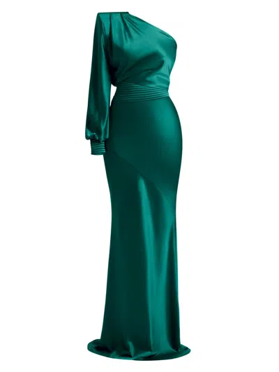Zhivago Women's Don't Look Now One-shoulder Gown In Green